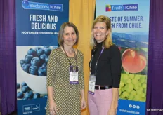 Allison Myers and Karen Brux with the Chilean Fresh Fruit Association. The Chilean produce season is gaining up to speed.